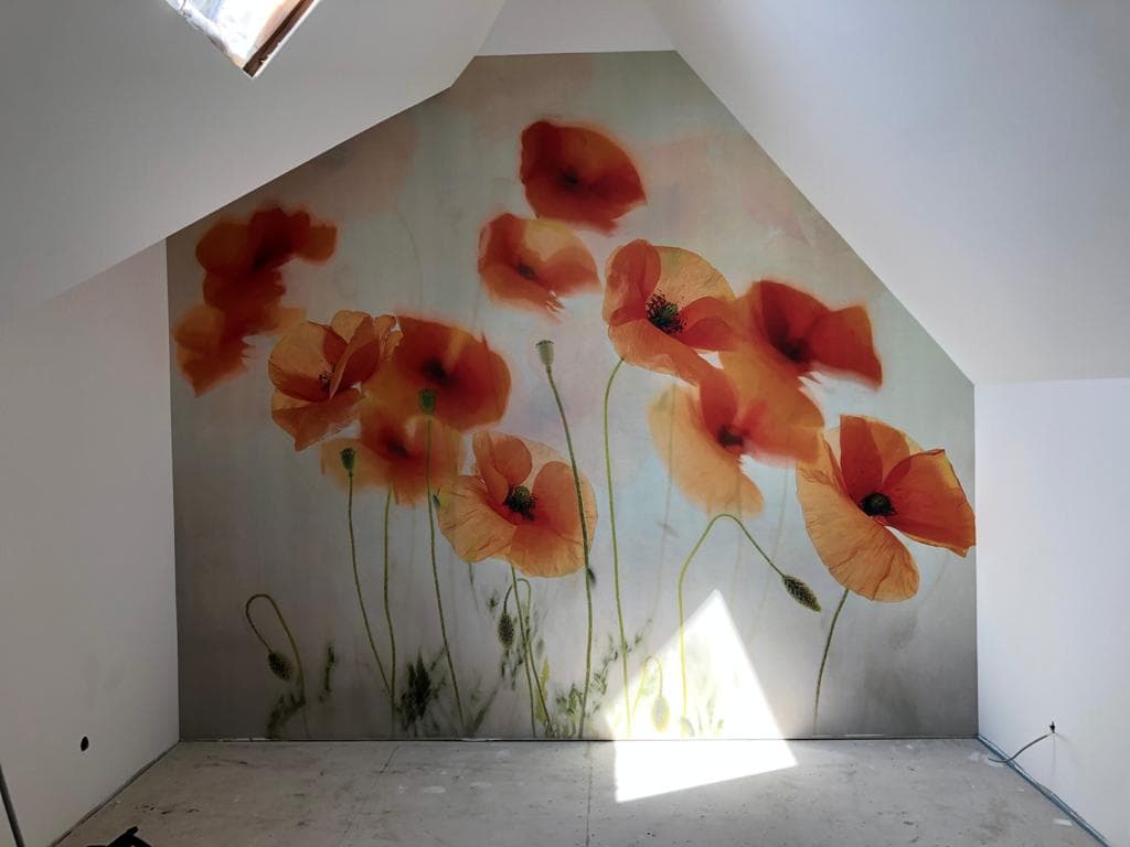 Individuelle Foto-Tapete im Wohnzimmer